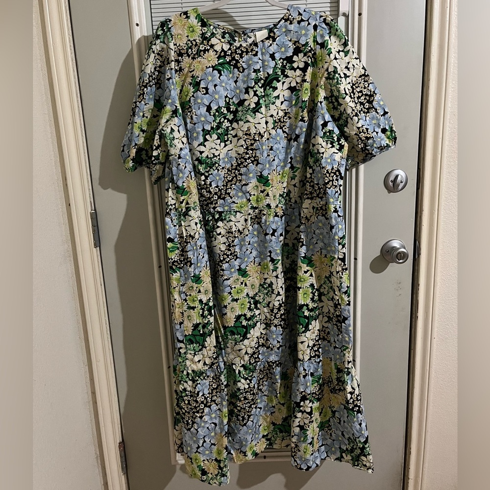 H&M floral dress puff sleeves